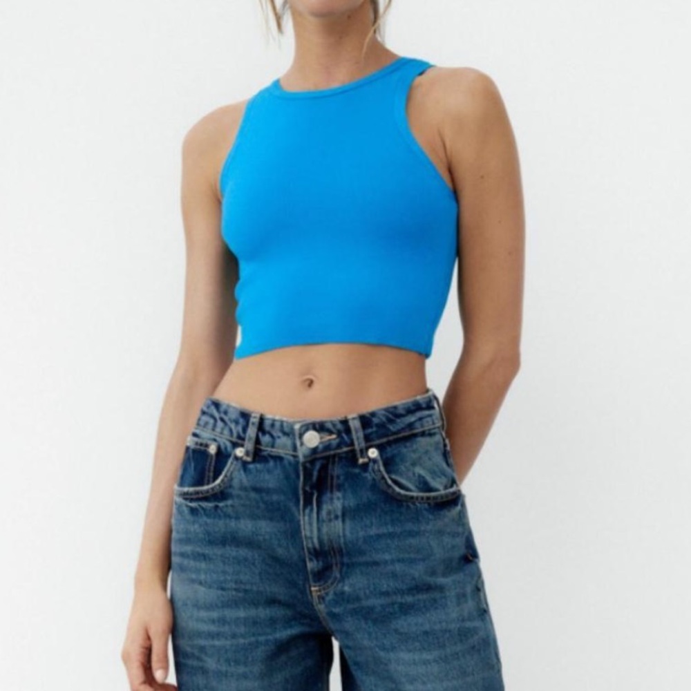 Zara Cropped Knit Tank Top - Size Small